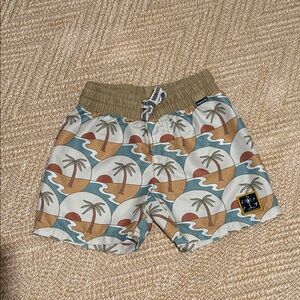 Munster - Boys Palm Island Kids Shorts - Tan and Blue - Size: 3T